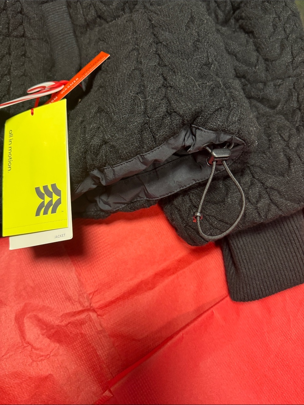 All in motion NWT L Black Quilted Cable-Knit Puffer WARMEST WINTER COAT - Picture 6 of 11